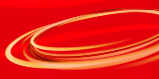 Red background with several curved lighter arcs near the top